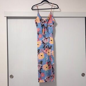 Fashionomics Floral Multicolor Midi Dress